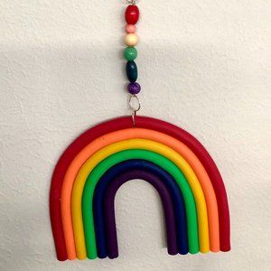 Hand Crafted Pride Rainbow Clay wall hanging